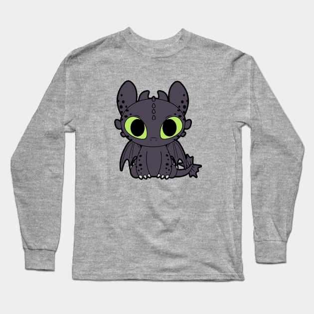 Cute Toothless Long Sleeve T-Shirt by mighty corps studio